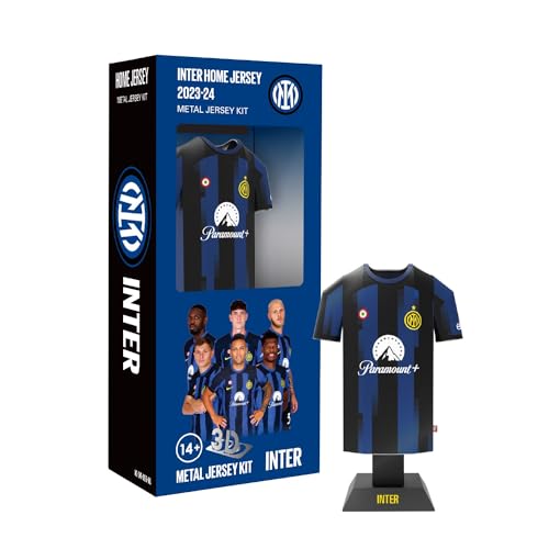 Inter - Camiseta Home Jersey 2023-2024 en Miniatura de Aluminio con Funda para ensamblar - Fútbol, Milán, Idea Regalo, Objeto de colección, Producto Oficial