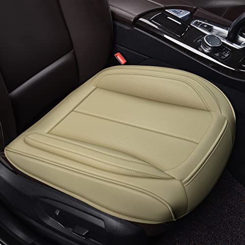 Premium Car Seat Cover Protector Accessories 2 Piece Front Napa Leather Automotive Vehicles Universal Fit Cushion Cars Sedan Coupe Suv Pick-Up Truck Padded Auto Interior Décor (Tan) #TOP18