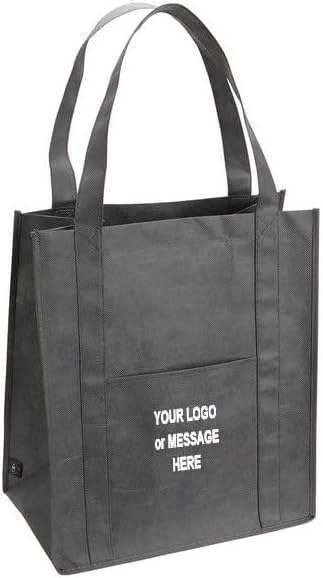 Promos On-Time 50-Qty Customized Reusable Shopping Bags with Your Logo or Message Imprint