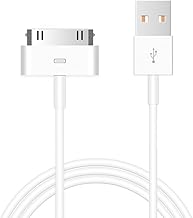 30-Pin Charger Cable Compatible for Old iPhone 4 4S 3GS, Old iPad 1st 2nd 3rd Generation, iPod Classic 1st 2nd 3rd Gen, Touch 4th, iPod Nano 5th 6th Gen, USB Fast Charge & Sync Charging Cord 1-Pack