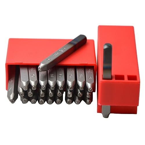 image for WKSTOOL 36pcs Heavy Duty Steel Stamp Uppercase Letters and Number 5/64
