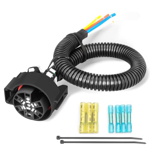 NeaLia 7 Pin Trailer Wiring Harness Replacement USCAR, OEM Style Wire Harness for Truck, 7 Way Towing Hitch Socket Connector for Automotive Ford, GM, Chevy, Silverado, GMC, Sierra, Dodge, Ram