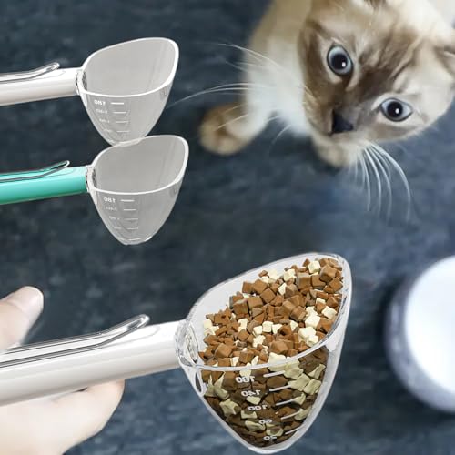 Sonwaha 2 Stück Schaufel für Hundefutter Futterschaufel Haustiere Griff mit Clip Futterschaufel Kann Auch für Reis, Mehl und Andere Getreidearten Verwendet Werden