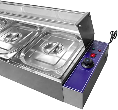 KuKoo Wet Well Catering Bain Marie Food Warmer Display / 5 Pan / 1/2 GN, 1.5kW, Stainless Steel