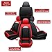 Muchkey Car Seat Covers Full Set for Toyota for Hilux 2004-2025 Car Seat Protector Waterproof Leather Seat Cushion Interior Accessories MK88 Black Front Pair and Rear with Pillow