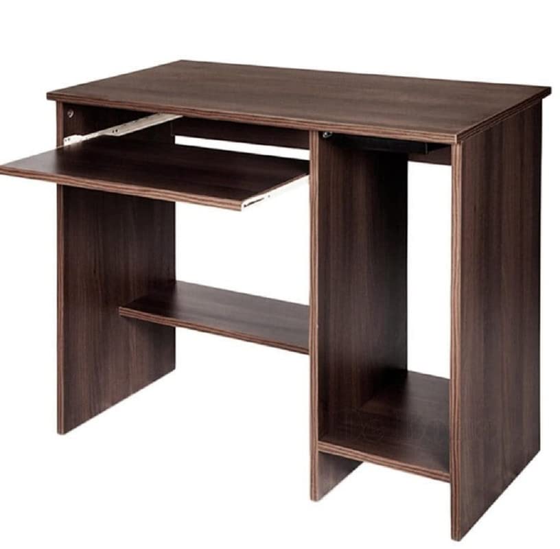 Image of MAMTA DECORATION Engineered Wood Writing Study Table with Storage Wooden Computer Desk with Keyboard Shelf for Office Home (Dark Matt Finish)