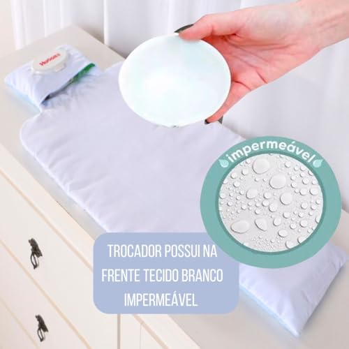 Trocador De Fraldas Portátil Imperméavel para Bebê Menino 01 Peça Nuvem Azul
