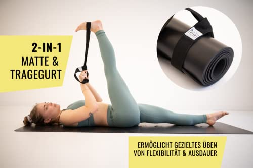 byINGI Professionele yogamat inclusief draagriem, van natuurlijk rubber en extreem antislip PU, vrij van schadelijke stoffen en veganistisch, duurzaam, voor alle soorten yoga, ontwikkeld door yogaleraren, 183 x 68 x 0,4 cm - Image 4