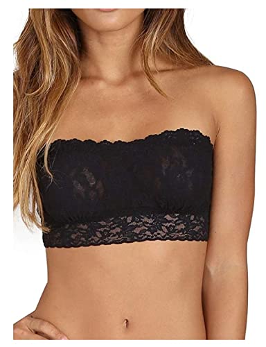 Pinkin's 6 Pack Lace Tube Top Bandeua (2XL) Black, Purple, Gray, Beige, White, and Pink