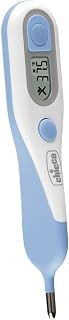 Chicco Easy 2en1 - Termómetro digital axilar y rectal, con sonda flexible, memorias y alarma, color azul