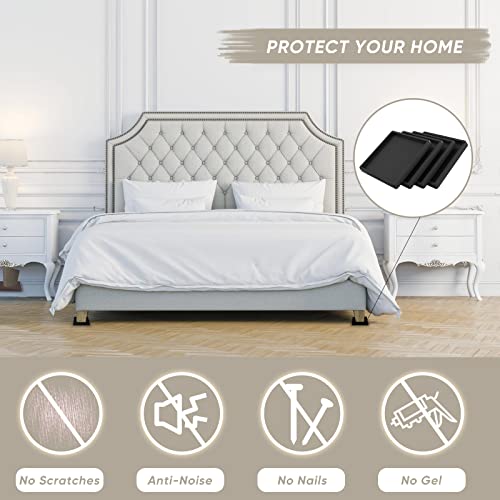 Furniture Coasters,4Pcs 3.5” Furniture Caster Cups - Rubber Furniture Pads Non Slip,Furniture Coasters For Hardwood Floors,Protector For Bed Couch Stoppers #TOP2