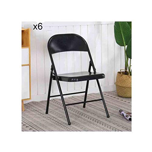 Liuhuan Chairs Office Chair Simple Folding Conference Chair All Steel Training Chair,pack Of 6 (Color : Black)