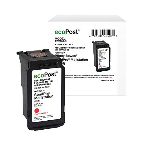 Clover Ecopost Brand Remanufactured Postage Meter Cartridge Replacement For Pitney Bowes Sl-870-1 | Red #TOP1
