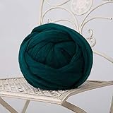 DIRUNEN Merino Wool Yarn Big Chunky Yarn Super Wool Roving Extreme Arm Knitting Giant Chunky Knit Bl