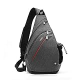 Tudequ Crossbody Backpack Sling Bag Hiking Daypack with WET Pocket Men Women (DARK GREY)