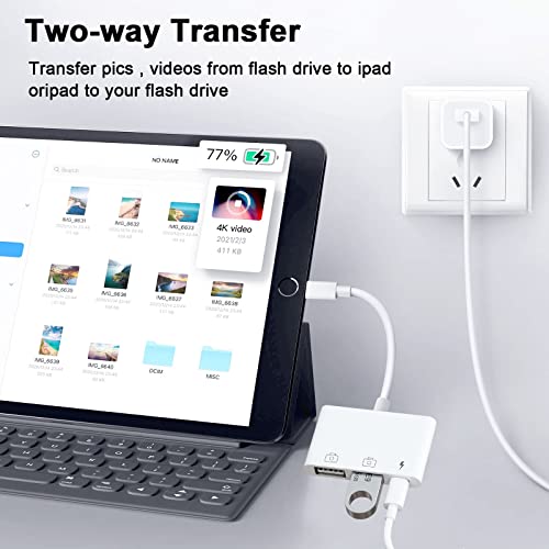 Amllen Usb Adapter For Ipad,Ipad To Usb Adapter,Iphone To Usb Adapter Compatible Iphone/Ipad,Plug N Play,Compatible With Usb Flash Drive.support Ios 16. #TOP4