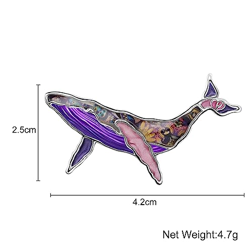 Image of Enamel Shark Brooch Pins Summer Jewelry Zinc Alloy Whale Dolphin Ocean Animals Brooches for Women Girls Gifts Scarf Pin Charms