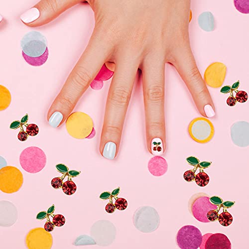 Janedream 40Pcs Cherry Nail Charms 3D Nail Art Rhinestones Kawaii Crystal Cherries Decorations Studs Fruit Nail Gems Slices For Acrylic Nails Diy #TOP5