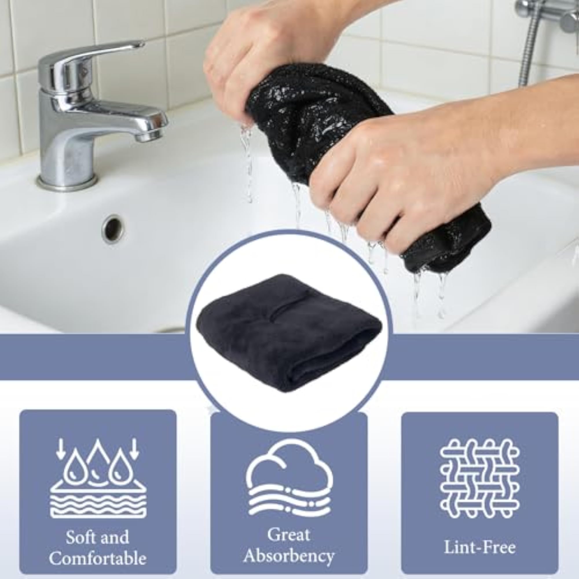 Hanging Hand Towels with Loops, 4 Pcs Set