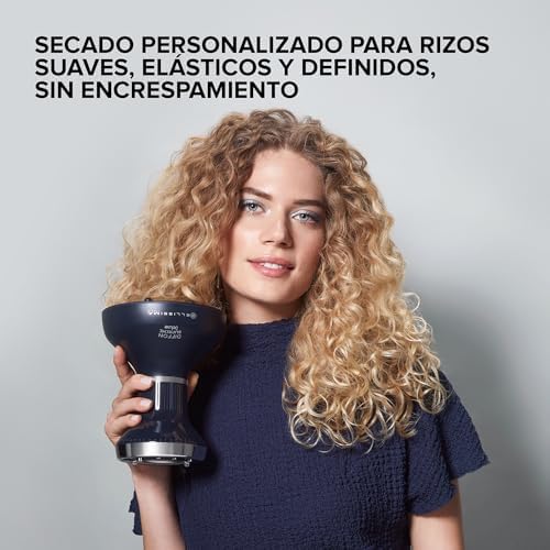 Bellissima Diffon Supreme Deluxe, Difusor de Aire Caliente para Cabello Rizado, Tecnología Cerámica y Queratina, Difusor XL, 3 Temperaturas y Ionizador, Secado Suave, bolsa de belleza, Negro Y Plata