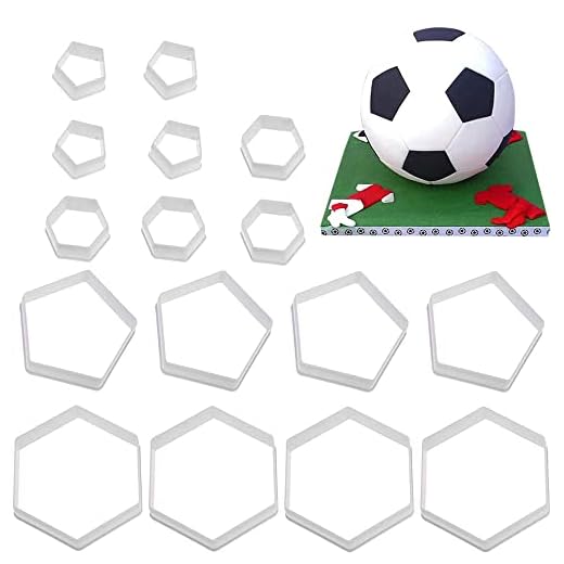 SEABABOO 16pcs Cortadores De PatróN De Futbol Galletas PatróN Fondant Pastel De FúTbol Cortadores PláStico Divertidos Herramientas DecoracióN Postres Cocina Para La DecoracióN De Pasteles Y Postres
