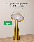 Bojim Lampe de table rechargeable sans fil, or LED Lampes de table sans fil à piles, Touch pour 3 Couleur variable, IP54 Étanche pour Restaurant, Salle à manger, Extérieur, Patio, Table