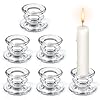 6 Pièces Bougeoir Verre, Chandelier Transparent en Verre,Bougeoirs Decoration pour Table Mariage Noel Fêtes (Transparent)