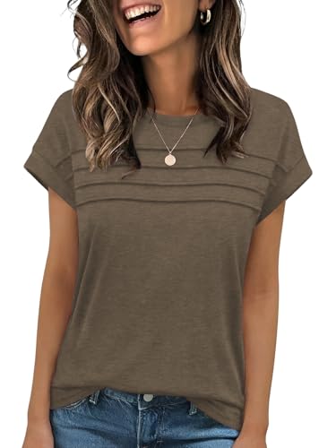 Cuptacc Camiseta Mujer Manga Corta con Cuello Redondo Camiseta Informales Blusas de Mujer Elegantes Top de Manga Corta