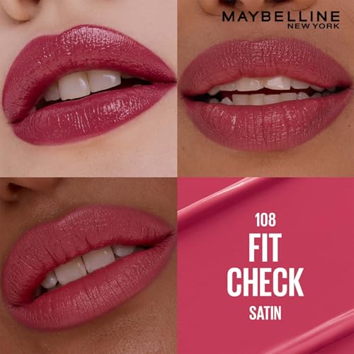 Image of Maybelline New York Maybelline Serum Lipstick (Satin), 108 Fit | 1-Swipe Lush Color 8HR Weightless Hydration