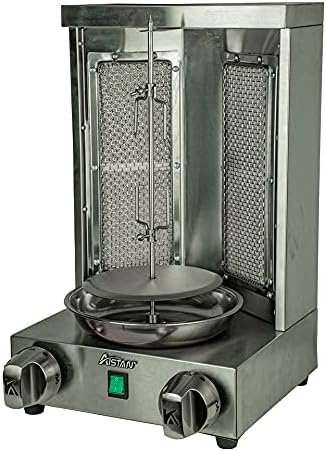 Two Ceramic Burners Gas Electric 2 in1 Automatic Rotating Doner Kebab Machine Chicken Shawarma Grill Machine