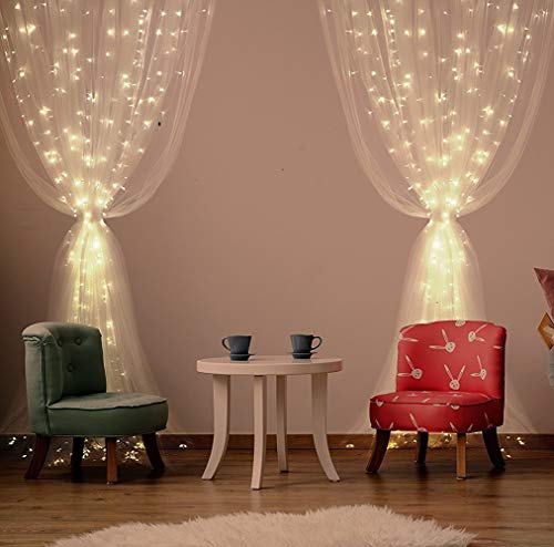 Cortina de Luces LED, Qomolo 300 LED USB Luz Cadena Luces de...