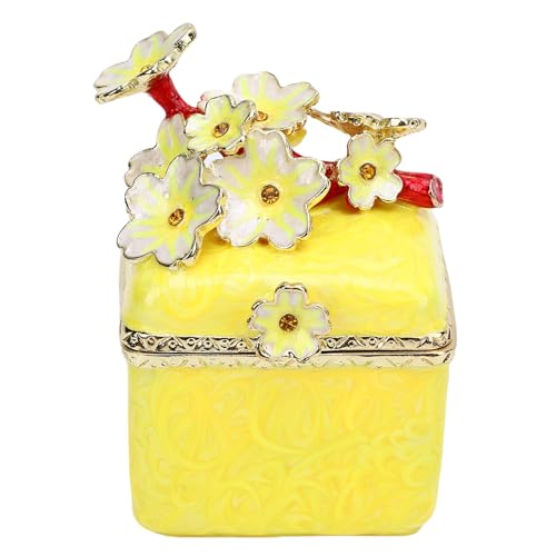 Joyero de flor de cerezo amarillo como estuche de metal para regalo 2