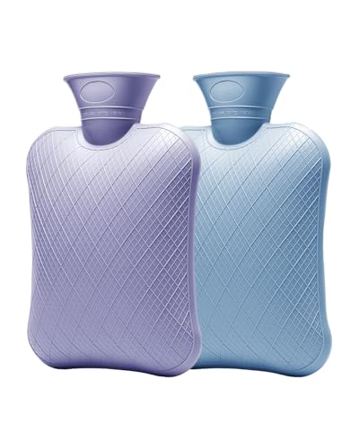 FORICOM Extra Large Hot Water Bottles for Pain Relief.2packs,2L Hot Water Bag for Back Pain, Heating Pad 2Liter, Hot and Cold Therapy.Bpa Free.