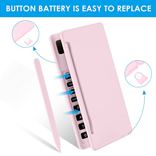 Image of Scientific Calculators for Students, 10-Digit Large Screen, Math Calculator with Notepad, Classroom Must Haves for Middle High School Supplies & College （Pink