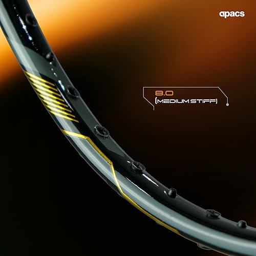 Image of APACS Cross Court Pro (4U)| 50T Carbon Fibre | T-Throat | Copper Fuse Tech for Reduces Vibration | (38LBS) Made in Vietnam Badminton Racket with Cover (for Pros)