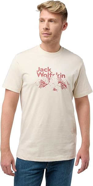 T-Shirt Jack Wolfskin Homme Vue sur la Montagne Noir S Anti Transpiration