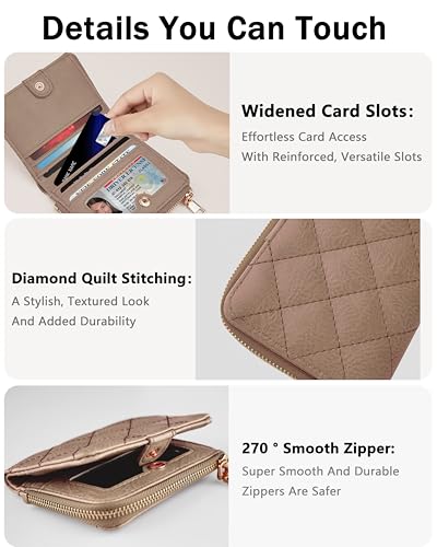 KNGITRYI Sunpour Small RFID Bifold Wallet for Women Slim Card Holder with Zipper Coin Pocket & 2 ID Windows,Compact Gift Wallet4