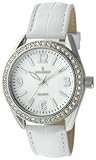Peugeot Women's Boyfriend Large Face Case Dress Wrist Watch with Swarovski Crystal Bezel & Thick Leather Strap Band