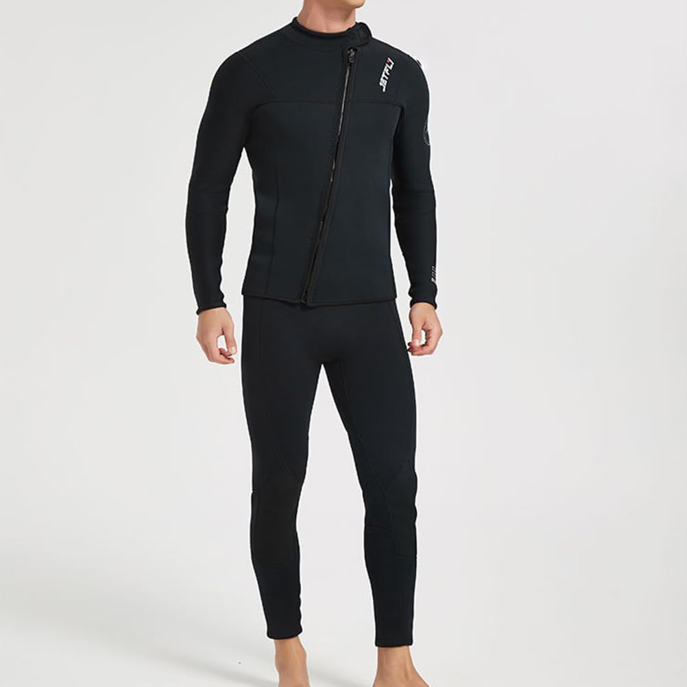 Muta Subacquea Intera Uomo in Neoprene 3mm - Set 2 Pezzi Muta Sub con Mute Giacca Top Manica Lunga e Pantaloni da Sub,Stretch Wetsuit con Cerniera per Nuoto, Surf & Sport Acquatici