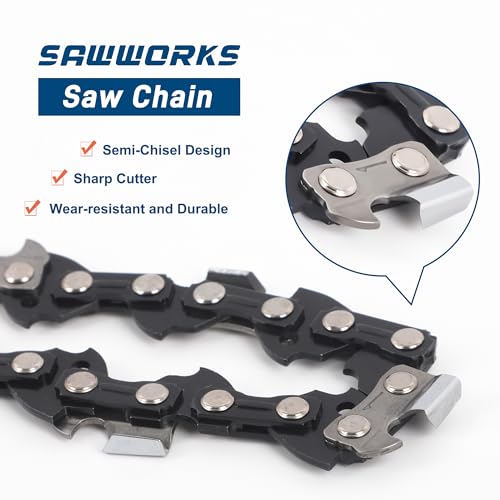 Sawworks 3-Pack 18 Inch Chainsaw Chain Sw-S62, 3/8 Inch Lp Pitch - .050 Inch Gauge - 62 Drive Links, Compatible With Echo 91Px62Cq Cs400(F), Cs370(F), Poulan Pro Pr4218 thumb #1