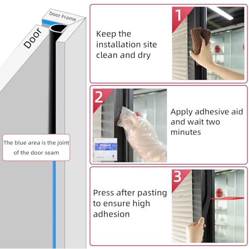 Weather Stripping Door Seal Strip for Door Frame,Door Soundproofing Insulation Strip,Weatherstripping for Exterior Door Window Seal,Door Gap Filler Seals The Large Gap of 1/4\" to 15/32\"(Black,19.7FT)