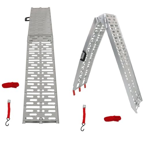 Juego de 2 rampas plegables de aluminio para carga, 750 lbs miniatura 1