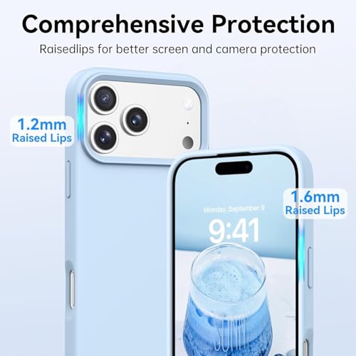 Image of Back Cover Compatible with iPhone 17 Pro Max Case Liquid Silicone Full Protection Shock Proof Back Cover for iPhone 17 Pro Max (Sky Blue)
