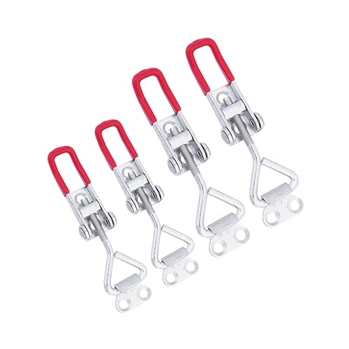 Uonlytech Lot De 4 Pinces À Bascule En Métal Réglables Pour Porte Darmoire Pour Réparation De Soudure De Coffre Poignée En Plastique Confortable À Tenir
