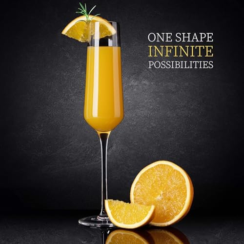 Image of 250 ML Elegant and Stylish Long Stem Champagne Flutes | Crystal Champagne Premium Glass, Unique Wine Glass 250ml (Set of 02)