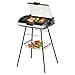 Cloer 6720 Barbecue-Grill mit Aluminium-Druckgussplatte, Antihaftbeschichtet, Glasdeckel, 2200 Watt, Grillfläche: 29 Barbecue-Grill, silber, schwarz