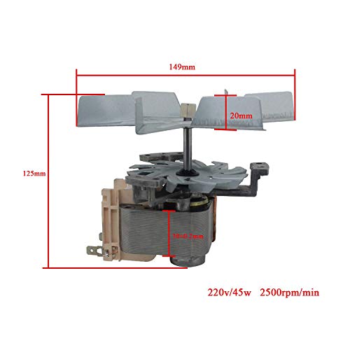 Lüftermotor 230v ventilator heißluftherdventilator backofen motor herdlüfter herdventilator ofenlüfter umluftmotor 45w 50Hz