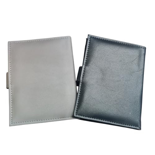 Image of Synthetic Leather Unisex Lightweight Magnetic Closure Passport Covers (Black and Grey)