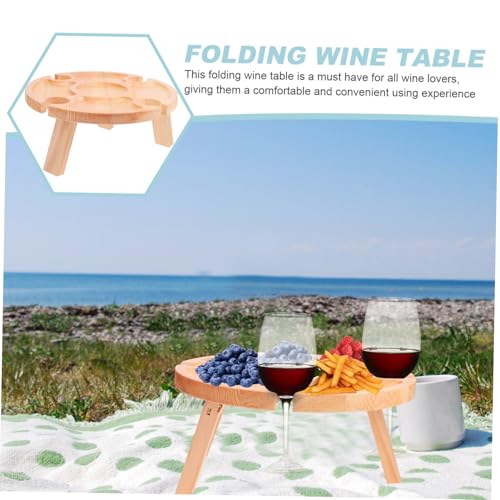 Table pliante ronde extérieur légère TOYANDONA table à vin de plage - 6