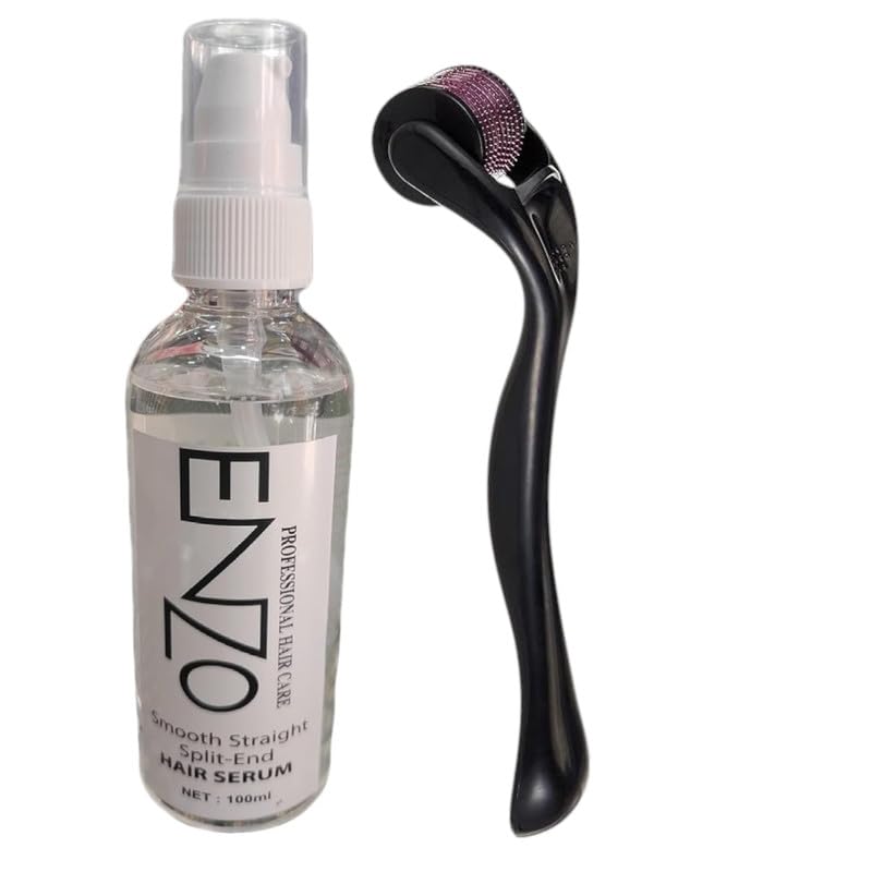 DOLO Enzo Professional Keratin Hair Serum 100ml & Micro Needle Derma Skin Roller Dermaroller Therapy Skin Scar Homeuse (PACK OF 2)-image-21